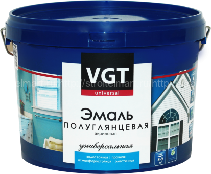 ВГТ (VGT ВДАК 1179) акриловая универсальная эмаль, полуглянцевая (База А) 15кг