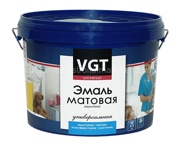 ВГТ (VGT ВДАК 1179) акриловая универсальная эмаль, матовая (База А) 15кг