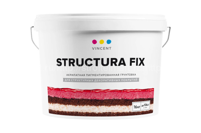 Грунт Vincent Structura Fix (СТРУКТУРА ФИКС) для декоративных покрытий 16кг