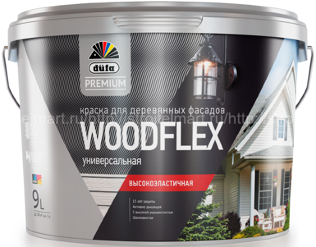 Dufa Premium Woodflex (Дюфа Премиум Вудфлекс) краска универсальная для деревянных фасадов 9л