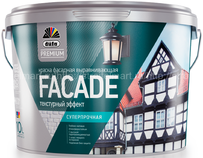 Dufa Premium Facade (Дюфа Премиум Фасад) База 3, краска фасадная выравнивающая суперпрочная 10л