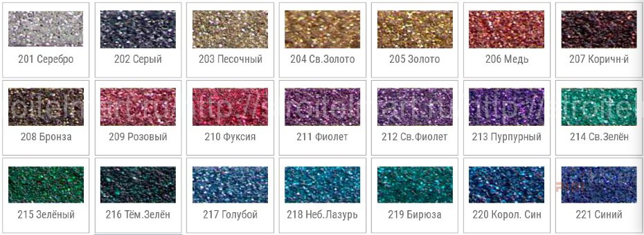 Mapei Mapeglitter, металлизированный блеск (21 цвет), 0,1 кг.