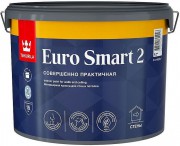 Краска Tikkivala Euro Smart 2 (Евро Смарт 2) глубокоматовая для стен и потолков 2,7 л.