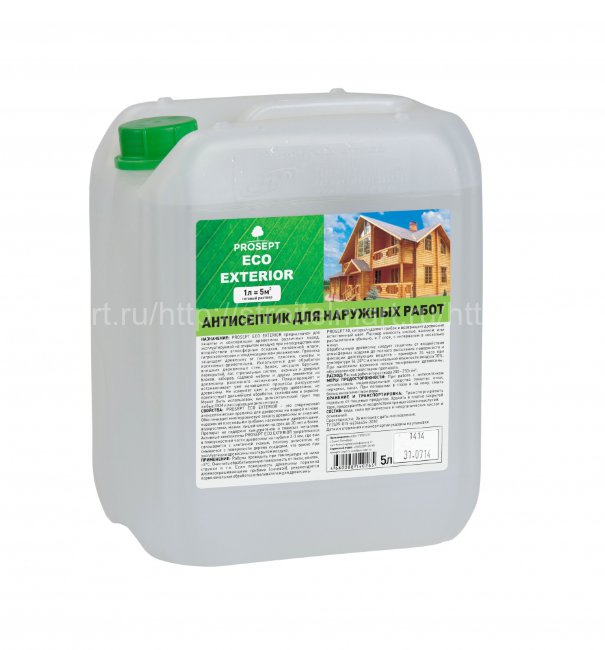 Prosept Eco Exterior (Просепт Эко Экстерьер) антисептик для наружных работ (готовый раствор) 5л.