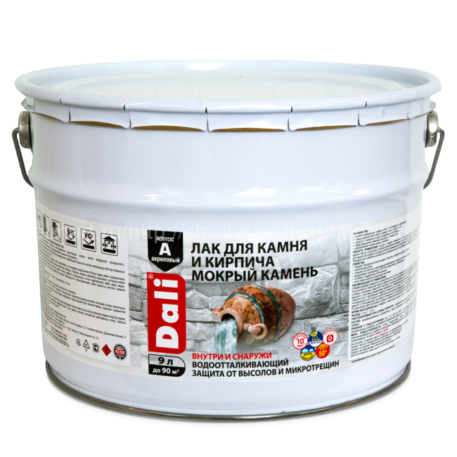 DALI (ДАЛИ) Акриловый лак для камня и кирпича «Мокрый камень» 9л
