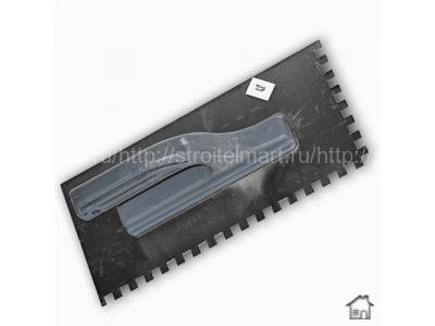 Гладилка зубчатая из нержавеющей стали, 280 х 130 мм, зуб 8 х 8 мм