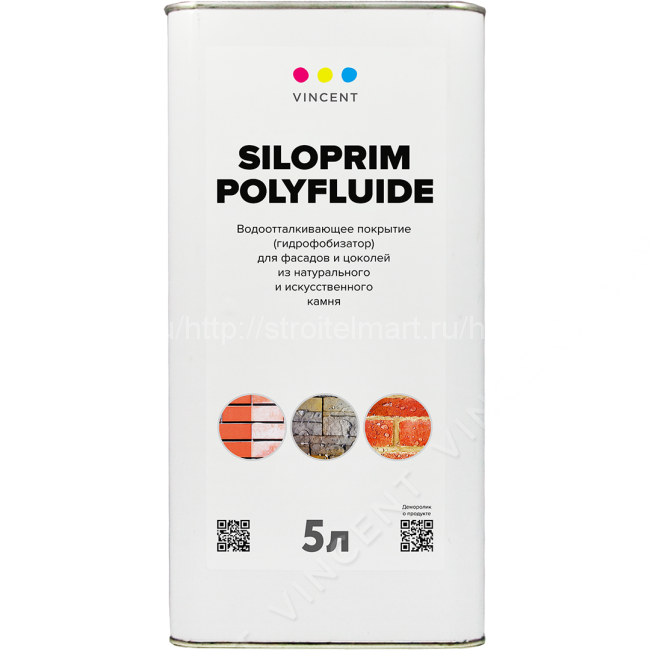 Vincent Siloprim Polyfluide (Винсент Силоприм) гидрофобизатор для фасада, 5л