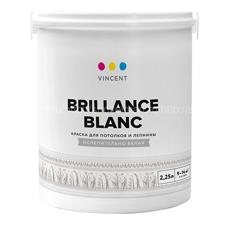 Vincent I2 Brillance Blanc (Винсент) краска для потолков и лепнины 9л