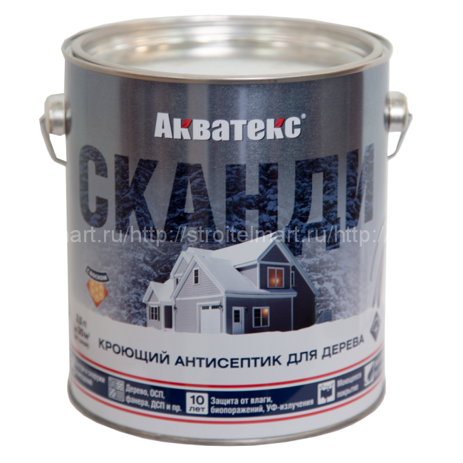 АКВАТЕКС СКАНДИ, кроющий антисептик для дерева 9л (База С) 