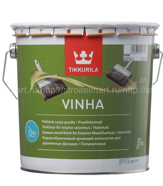 Tikkivala Vinha Classic (Винха) VC кроющий антисептик-краска для дерева 2,7 л.