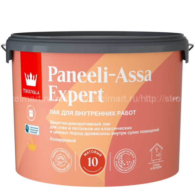 TIKKIVALA (TIKKURILA) PANEELI ASSA EXPERT EP (ПАНЕЛИ АССА ЭКСПЕРТ) лак для стен и потолков акриловый матовый, 9л
