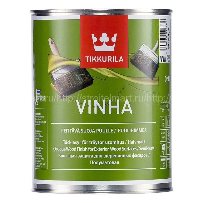 Tikkivala Vinha Classic (Винха) VVA кроющий антисептик-краска для дерева 0,9 л.