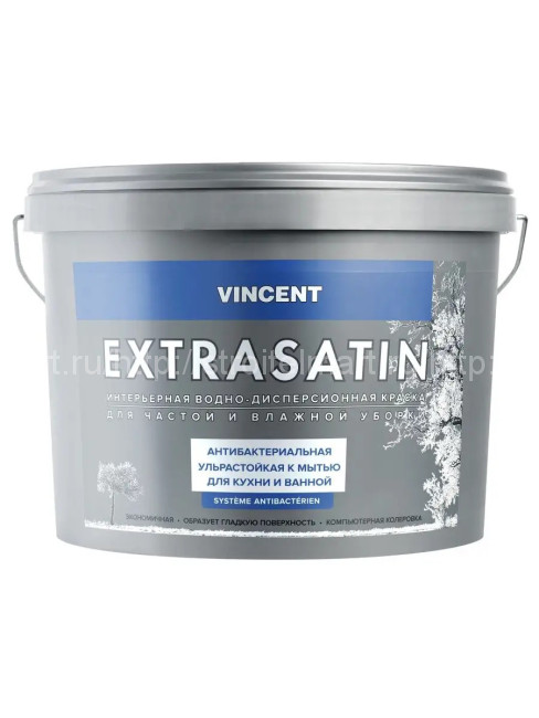 Vincent Extrasatin (Винсент Экстрасатин)база А, полуглянцевая, влагостойкая краска 2,25л