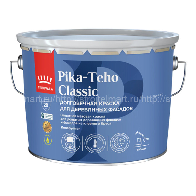 Tikkivala PIKA TEHO CLASSIC (Пика Техо Классик) С краска для деревянных фасадов 9 л.