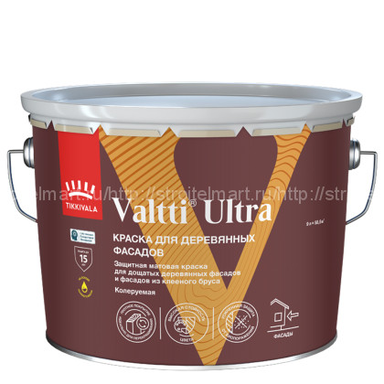 Tikkivala Valtti Ultra (Ультра) А, краска для деревянных фасадов 0,9 л.