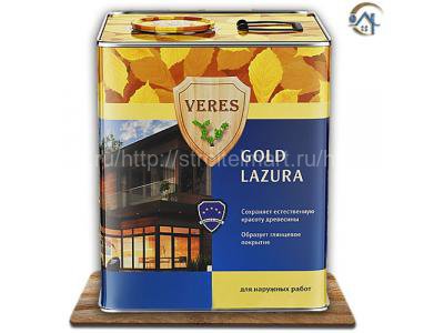 Veres Gold Lazura, лессирующий антисептик для дерева, 2,7 л.