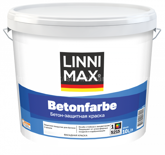 LINNIMAX Betonfarbe (ЛИННИМАКС Бетонфарбе) акриловая краска для бетона и цоколя (база 3) 9,4л
