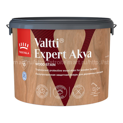 Tikkivala Valtti Expert Akva (Валти Эксперт Аква) декоративно-защитная лазурь  9 л.