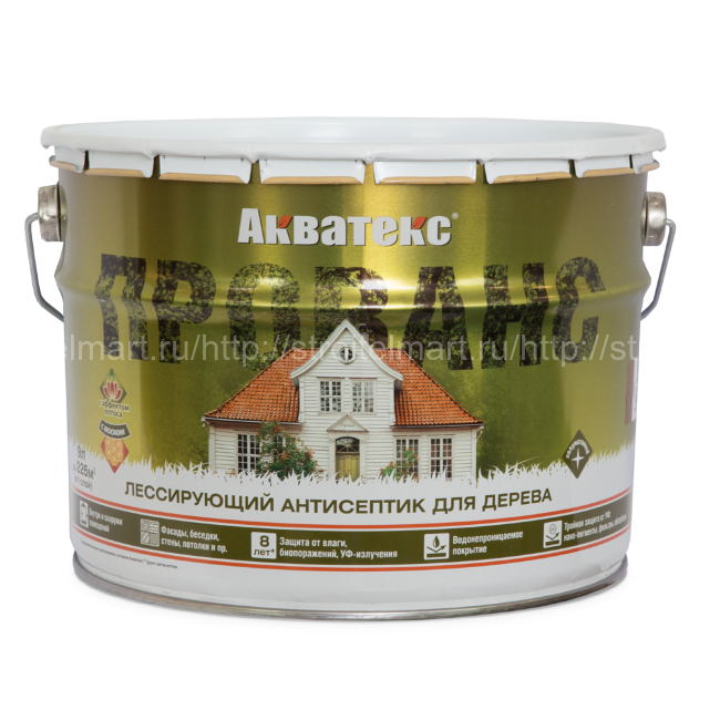Рогнеда АКВАТЕКС ПРОВАНС лессирующий антисептик для дерева 9л