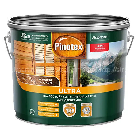 Pinotex Ultra (Пинотекс Ультра) пропитка-антисептик с УФ-фильтром, 9 л.