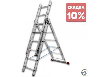 Лестница трехсекционная алюминиевая Алюмет, 3х11, 310/504/702