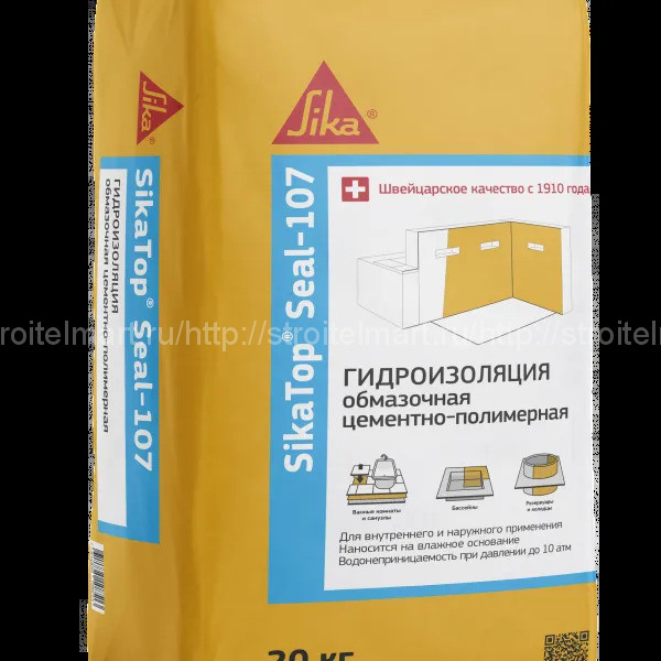 Sika Top Seal 107 (Сика) двухкомпонентная цементно-полимерная обмазочная гидроизоляция 25кг (А+В)